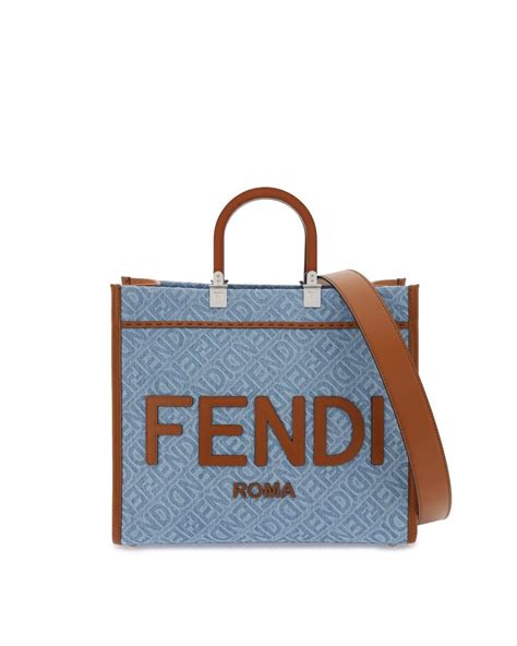 fendi nylon shopper tote|Fendi denim tote.